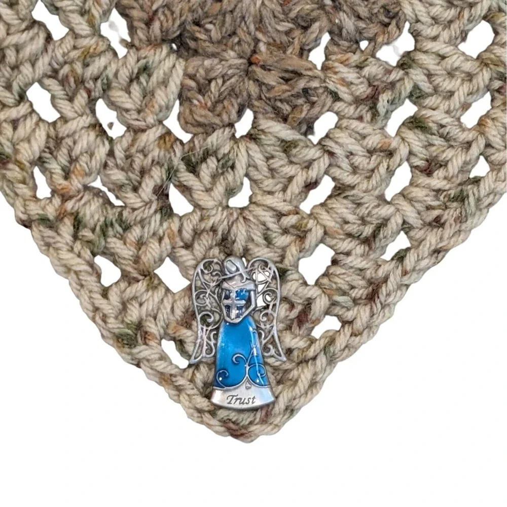 Crochet Afghan Wheelchair Lap Blanket Throw‎ Brown Granny Square 36x36